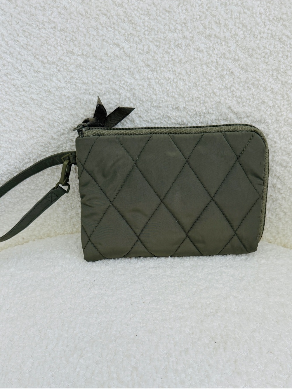 Vera Bradley Quilted Olive Green Wristlet